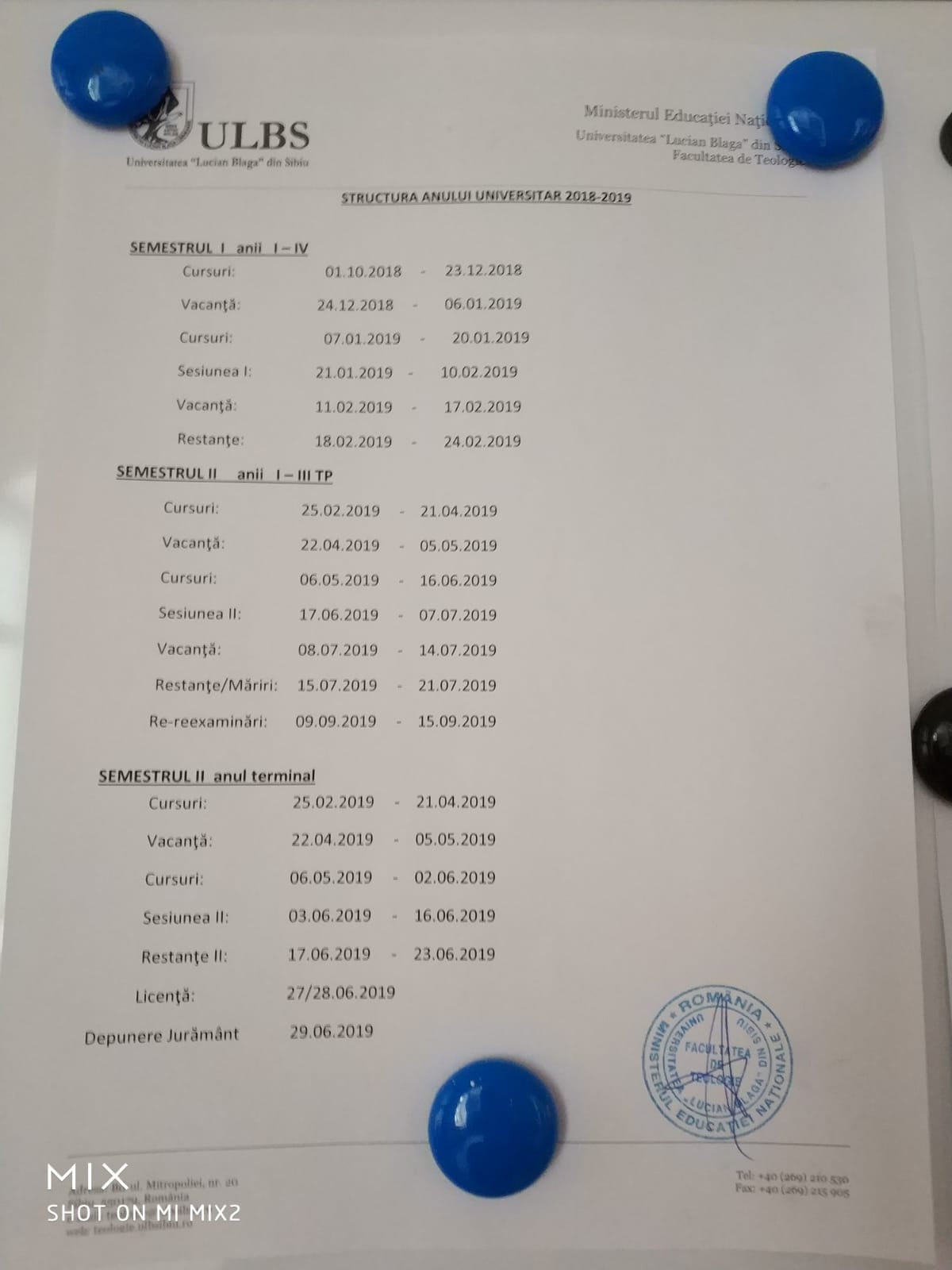 Structura anului 2018-2019